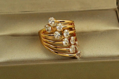Кольцо Xuping Jewelry Мираж раздвижное 16 р золотистое