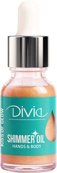 Олія для рук і тіла Divia Kiss of Glow Di1637 з шимером 02 Rosy 15 мл (4820253397377)