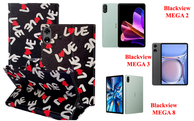 Книга-трансформер Armor для планшета Blackview MEGA 2, MEGA 3, MEGA 8, цвет Love