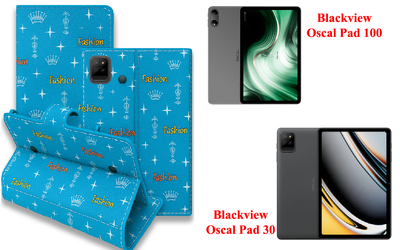 Книга-трансформер Armor для планшета Blackview Oscal Pad 100, Oscal Pad 30, цвет Feshn-Blue