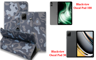 Книга-трансформер Armor для планшета Blackview Oscal Pad 100, Oscal Pad 30, цвет Xaki-Zuma