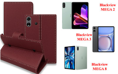 Книга-трансформер Armor для планшета Blackview MEGA 2, MEGA 3, MEGA 8, цвет Bordo