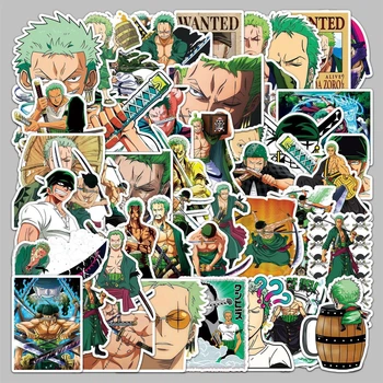 Набор стикеров Ророноа Зоро Аниме One Piece (Большой куш) 1 - 50 шт. - Виниловые наклейки для разных поверхностей