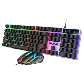 Игровой комплект Bajeal T350 клавиатура и мышь с LED подсветкой проводной