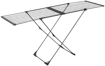 Suszarka na pranie Vilde rozsuwana metalowa czarna 110 - 189 cm (5904316464783)
