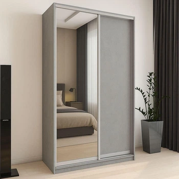 Шафа купе Mebel-Star дводверна з дзеркалом 180*240*60 Бетон