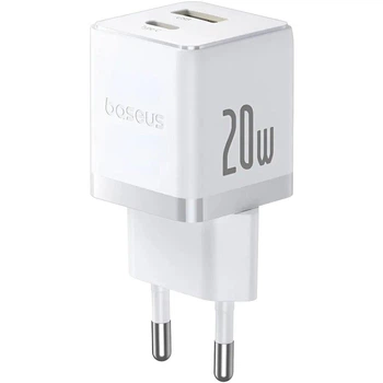 Зарядное Устройство Baseus Palm Fast Charger 20W (Type-C+USB) white