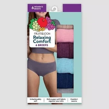 Набір жіночих безшових трусиків Fruit of the Loom, 6 штук, дихаюча тканина, різні кольори, розмір XL