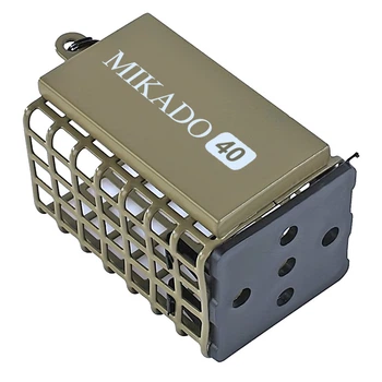 Годівниця фідерна Mikado квадратна з дном 25х30х44мм 40гр олива AMKZ-02-40-CO