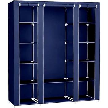 Шкаф тканевый раскладной Stenson R93320 Синий 130×45×175 см (R93320)