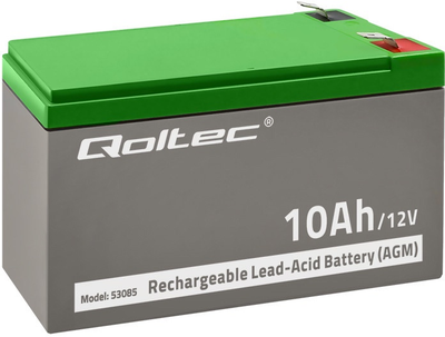 Akumulator Qoltec AGM 12 V 10 Ah (5901878530857) Akumulator Qoltec AGM 12 V 10 Ah (5901878530857)