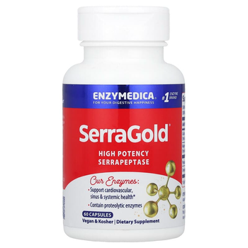 Серрапептаза для сердца, High Activity Serrapeptase, Enzymedica, 60 капсул (ENZ-26300)