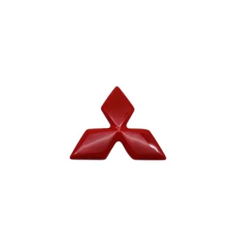 Эмблема руля Mitsubishi красная 45мм пластик (на скотче)