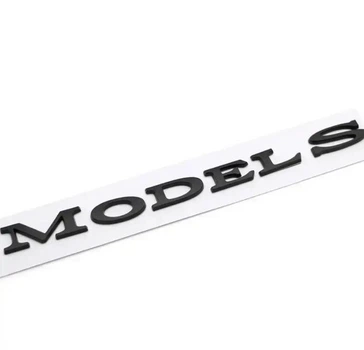 Эмблема надпись Model S для Tesla черная матовая 195х18мм пластик (на скотче)