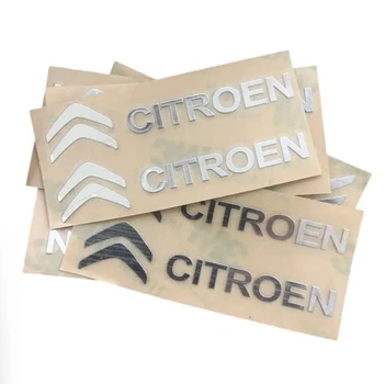 Наклейка с логотипом Citroen металл, на клейкой ленте 1шт (универсальная)
