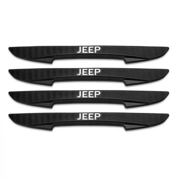 Защитные противоударные полосы Jeep 4шт черные ПВХ-резина 16х147мм (на скотче)
