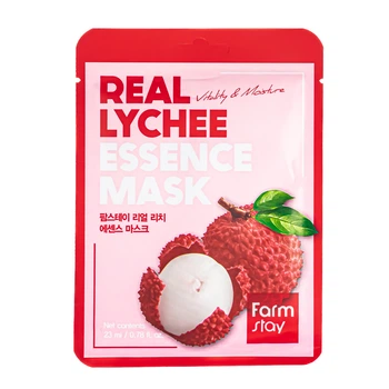 Маска для обличчя тканинна FarmStay Real Lychee Essence з екстрактом лічі 23 мл