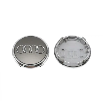 Колпак колеса Audi серый+хром d=61мм (колпачок, заглушка диска) 1шт