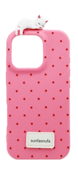 Чохол силіконовий Dot Cat 3D для iPhone 15 Pro Max Pink