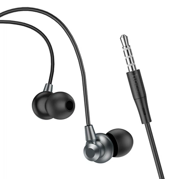 Наушники (проводные) Hoco для M98 Delighted metal universal earphones with microphone 3.5mm Metal gray