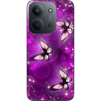 Силіконовий чохол SMTT для Xiaomi Redmi 15C з картинкою Бузкові метелики