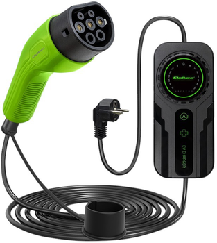 Mobilna ładowarka do samochodu elektrycznego Qoltec EV z regulacją 2 w 1 Type 2 3.5 kW 5 m (5901878524689)