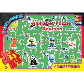 Дитячий пазл "Німецька Алфавіт" G-Toys постер 35 елементів ABC03