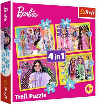Пазли Trefl 4 в 1 (35,48,54,70) ел. - Веселий світ Барбі / Mattel, Barbie / Trefl / 207 елементів (34626)