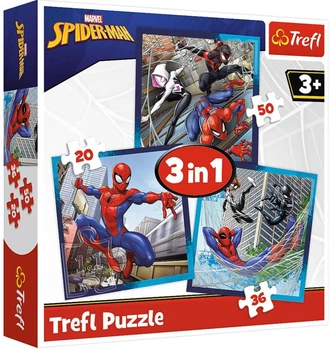 Пазли Trefl 3 в 1 (20,36,50) ел. - Спайдермен. Друзі-павуки / Disney Marvel Spiderman / Trefl / 106 елементів (34874)