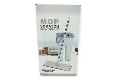 Швабра с ведром Scratch Cleaning Mop автоматический отжим бирюзовый, серый