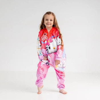 Кигуруми детский пижама плюшевый велюр Hello Kitty на рост 146 см
