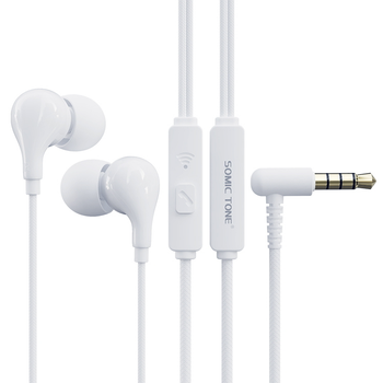 Проводные Вакуумные Наушники с Микрофоном 3.5mm jack (1.2м) Стерео Гарнитура Для Телефона Смартфона Ноутбука SomicTone S-603 Extra Bass Белый