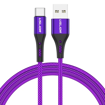 Кабель USB Type-C - USB (1m) провод быстрой зарядки для телефона USLION US0125 Purple