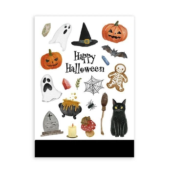 Набор наклеек A5, стикеры для блокнотов, дневников, телефонов и ноутбуков Happy Halloween