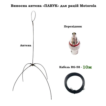 Выносная антенна ПАУК для раций Motorola серии R7/R7a VHF/UHF (10 метров)