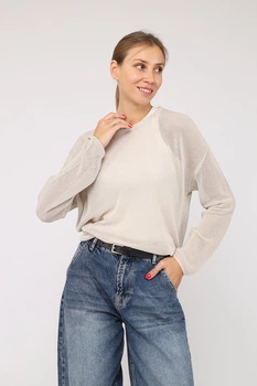 Джемпер женский L-XL цвет молочный YUKI ЦБ-00285983