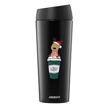 Термочашка Ardesto Сoffee Time Reindeer AR2645RN 450 мл черная