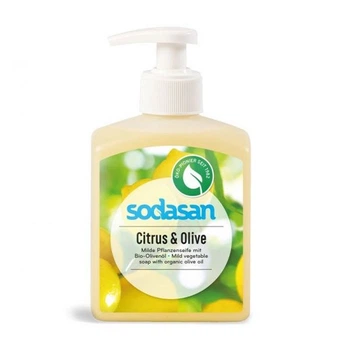 Органічне рідке мило Citrus-Olive бактерицидне з цитрусовою та оливковою оліями SODASAN 300 мл 4019886077361