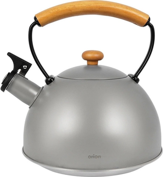 Czajnik Orion Wooden z gwizdkiem stalowy Szary 2.9 l (8592381177805)