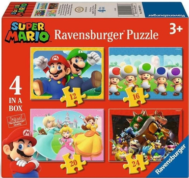 Zestaw puzzli Ravensburger Super Mario 4 w 1 12 + 16 + 20 + 24 elementów 12004107 (4005555041078)