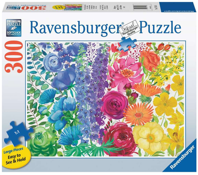 Puzzle Ravensburger Kwietna tęcza Duży format 300 elementów 17129 (4005556171293)