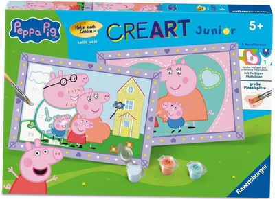 Malowanie po numerach Ravensburger Creart dla dzieci Junior: Świnka Peppa (4005556258796)
