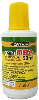 Клей ПВА 4Office 50мл з пензликом (4-417)