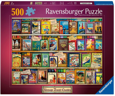 Puzzle Ravensburger Vintage Travel Guides 500 elementów 12000508 (4005555005087)