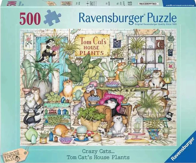 Puzzle Ravensburger Crazy Cats Tom Cat’s House Plants 500 elementów 12000695 (4005555006954)