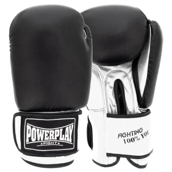 Боксерські рукавиці PowerPlay 3004 Classic Чорно-Білі 16 унцій (PP_3004_16oz_Bl/White)