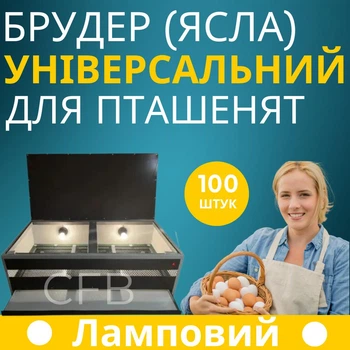 Брудер для птенцов (ясли) универсальный ламповый вмещает до 100 штук в зависимости от породы с матовым освещением