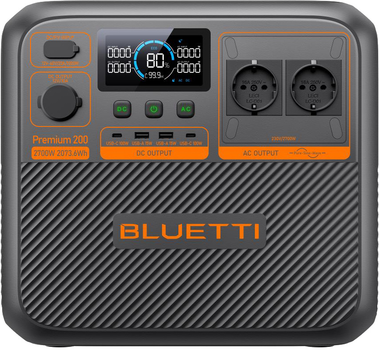Stacja ładująca Bluetti Premium 200 V2 / 2700 W / 2073.6 Wh / LiFePO4 (P-PR200V2-EU-GY-BL-010)