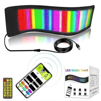 Светодиодная LED панель для авто ART-0568 RGB 89.8×19.2 см Bluetooth Type-C IP65 управление через телефон и пульт текст анимация