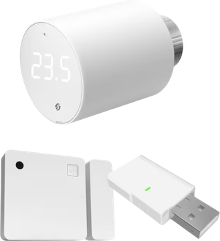 Termostat grzejnikowy Shelly Heizen Easy BLU TRV + BLU Gateway + Blu DoorWindow (3800235267868)